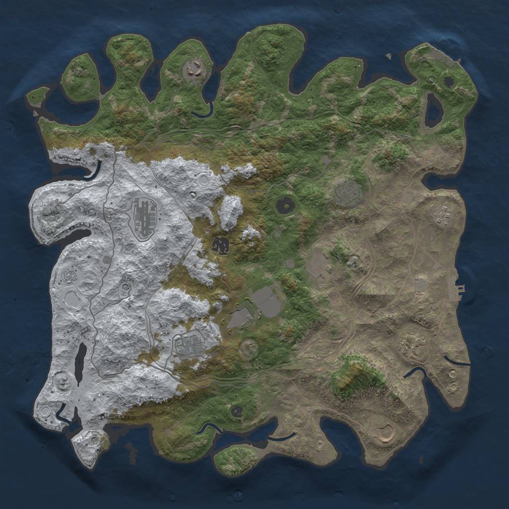 Rust Map: Procedural Map, Size: 4300, Seed: 523698, 19 Monuments