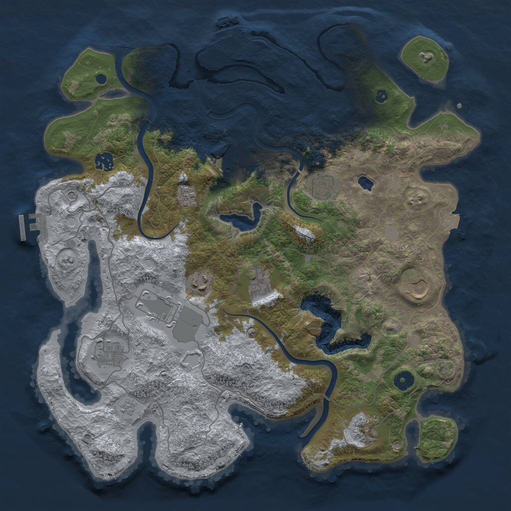 Rust Map: Procedural Map, Size: 4000, Seed: 189, 16 Monuments