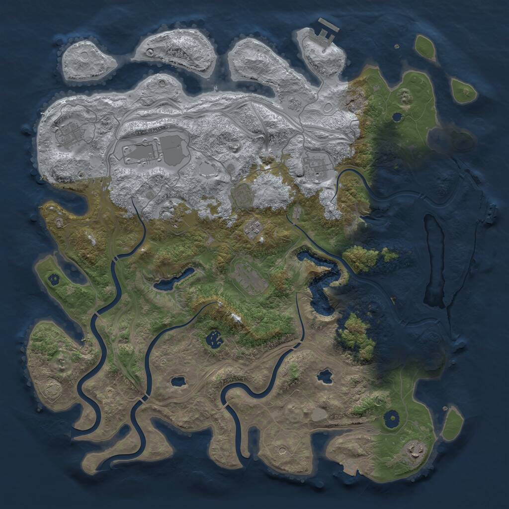 Rust Map: Procedural Map, Size: 4500, Seed: 378349840, 15 Monuments