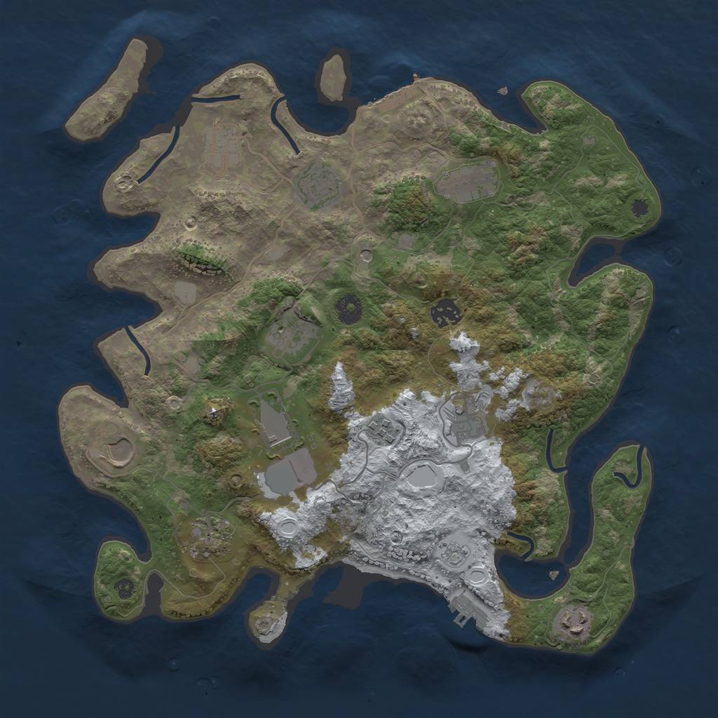 Rust Map: Procedural Map, Size: 3700, Seed: 35775348, 20 Monuments