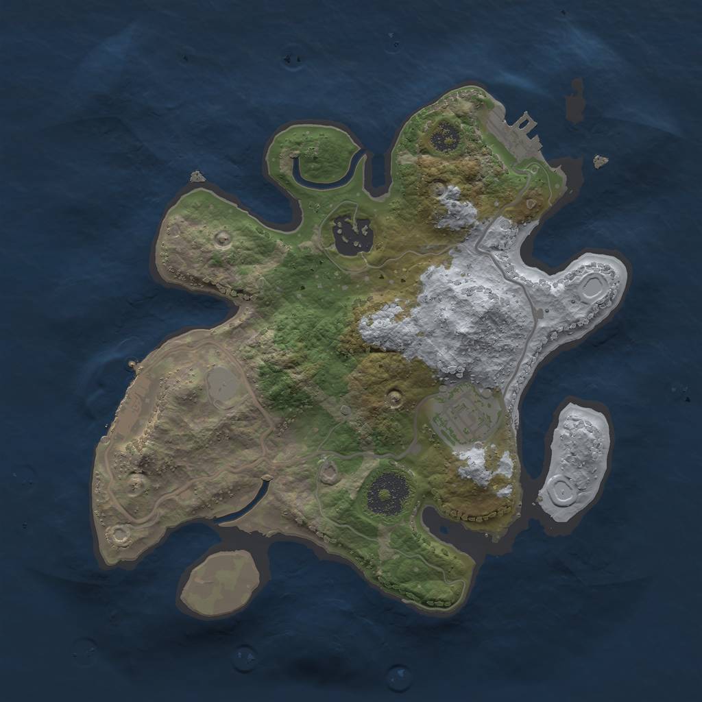 Rust Map: Procedural Map, Size: 2500, Seed: 918341, 7 Monuments