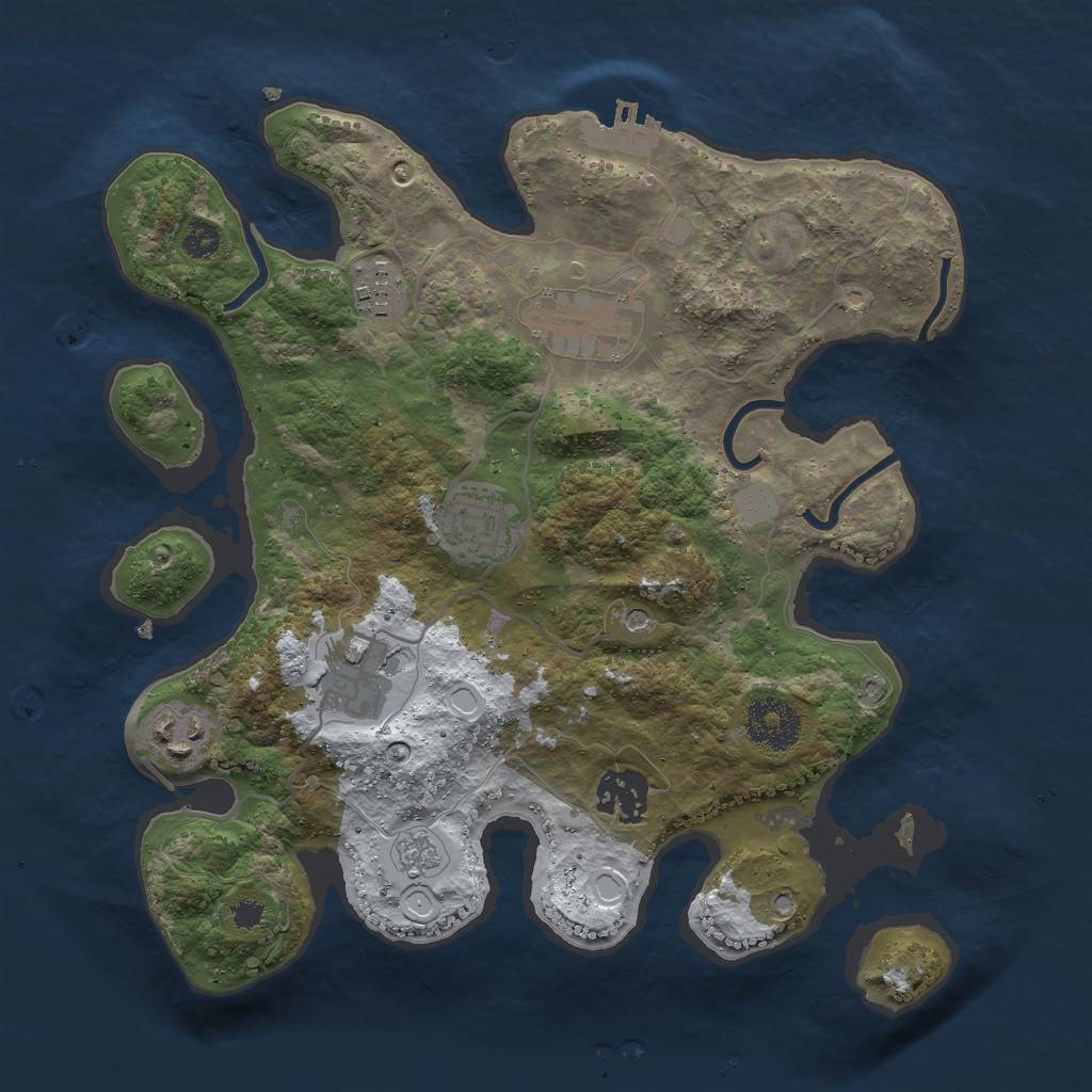 Rust Map: Procedural Map, Size: 3000, Seed: 548661653, 14 Monuments