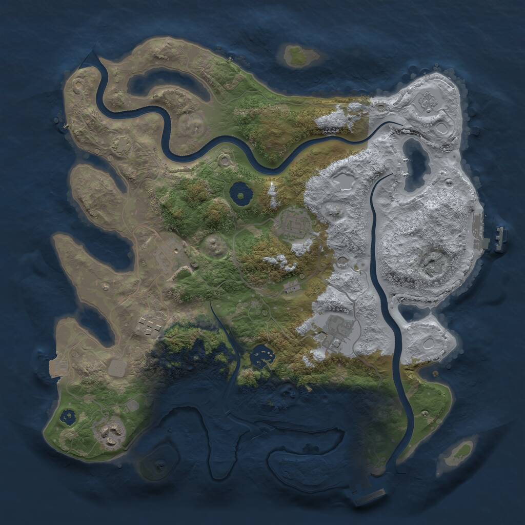 Rust Map: Procedural Map, Size: 3400, Seed: 1255885, 12 Monuments