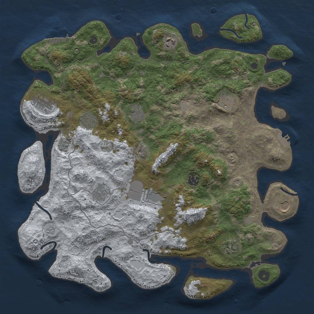 Rust Map: Procedural Map, Size: 4200, Seed: 31963954, 20 Monuments