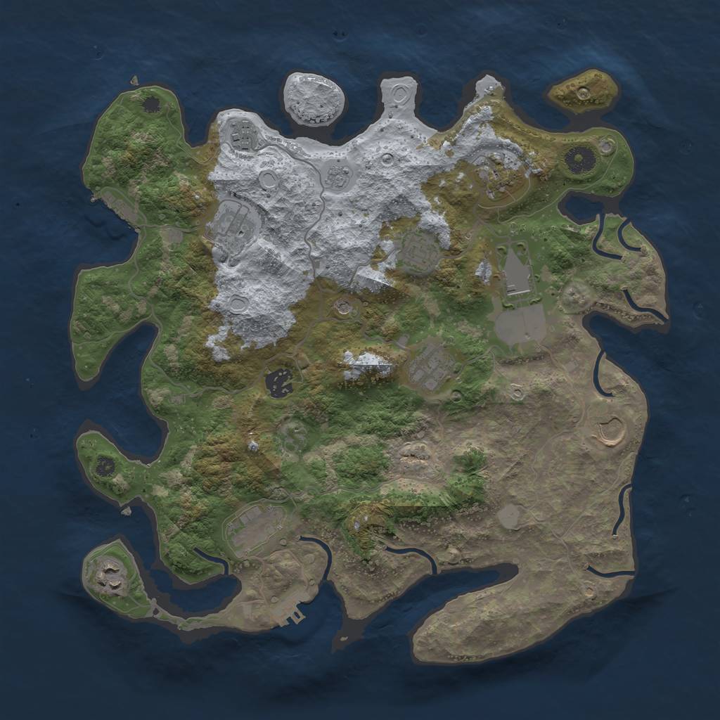 Rust Map: Procedural Map, Size: 3750, Seed: 1121328360, 19 Monuments