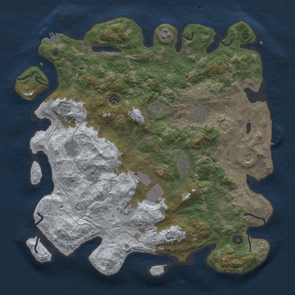 Rust Map: Procedural Map, Size: 4250, Seed: 2134644369, 19 Monuments