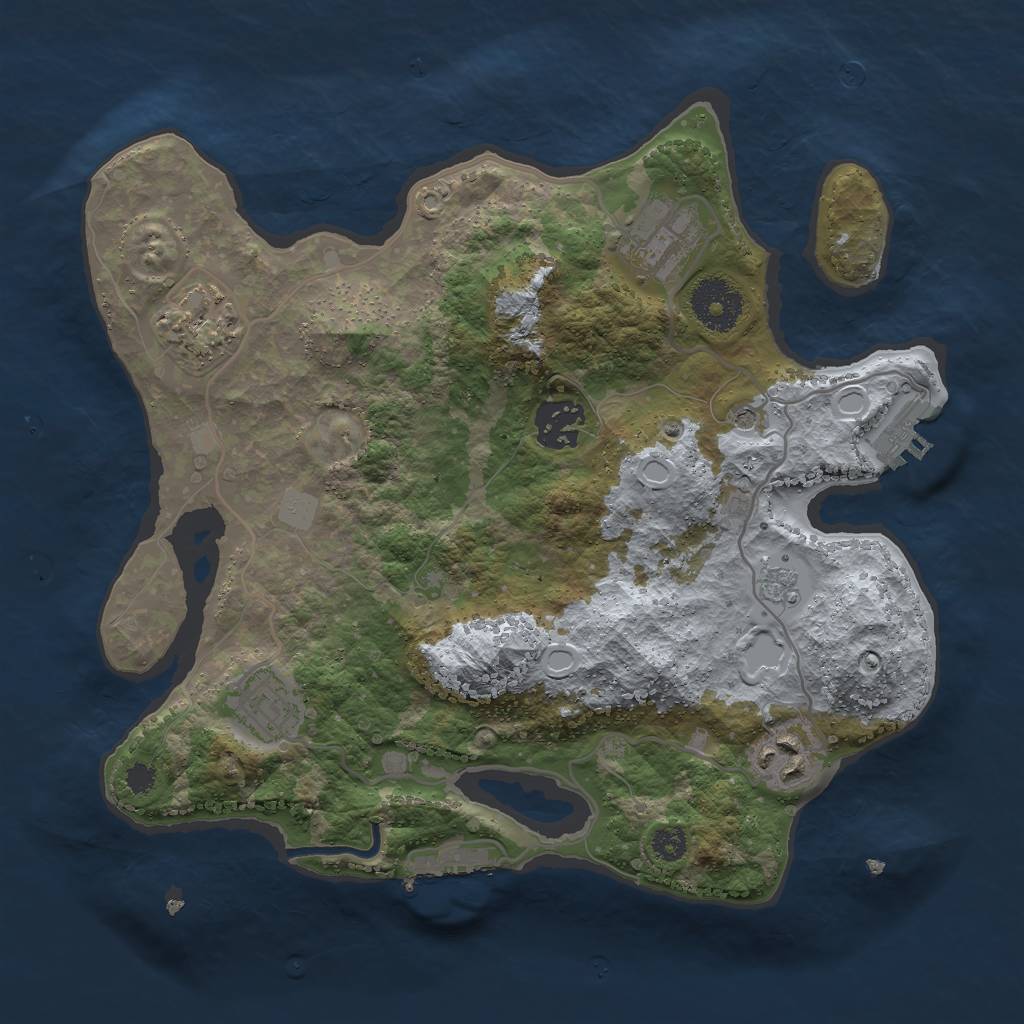 Rust Map: Procedural Map, Size: 3000, Seed: 94457151, 14 Monuments