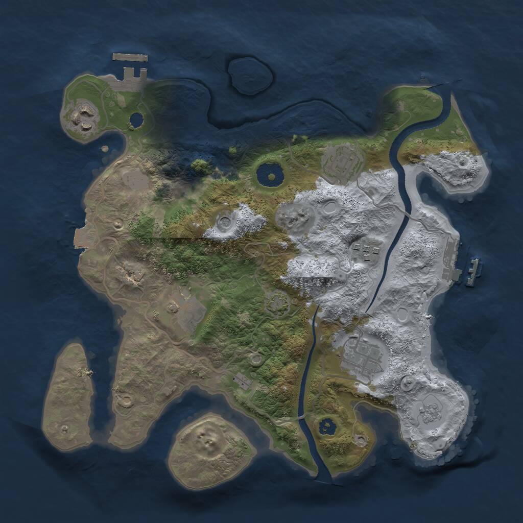 Rust Map: Procedural Map, Size: 3000, Seed: 2072822732, 11 Monuments