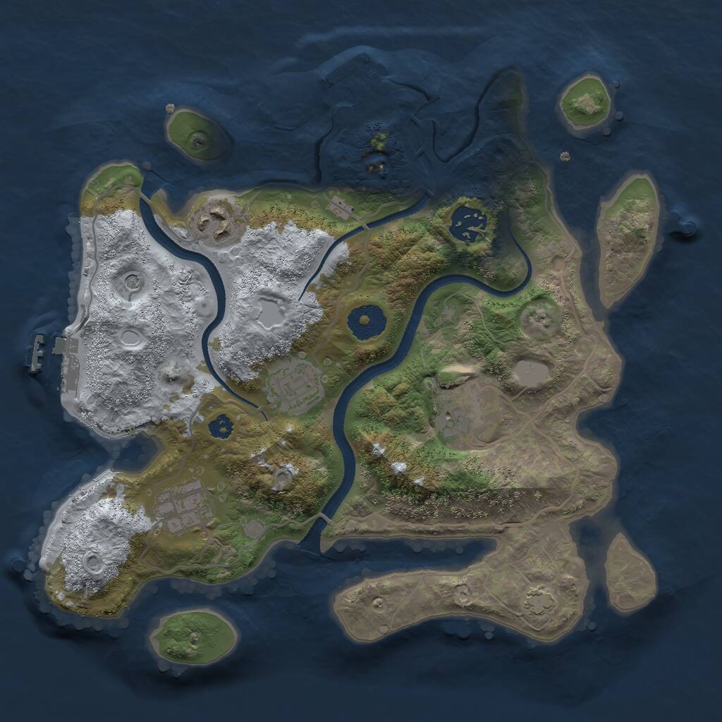 Rust Map: Procedural Map, Size: 3000, Seed: 1754562137, 10 Monuments