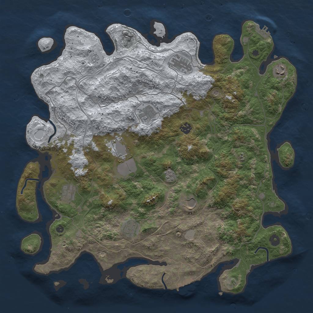 Rust Map: Procedural Map, Size: 4250, Seed: 777888999, 18 Monuments