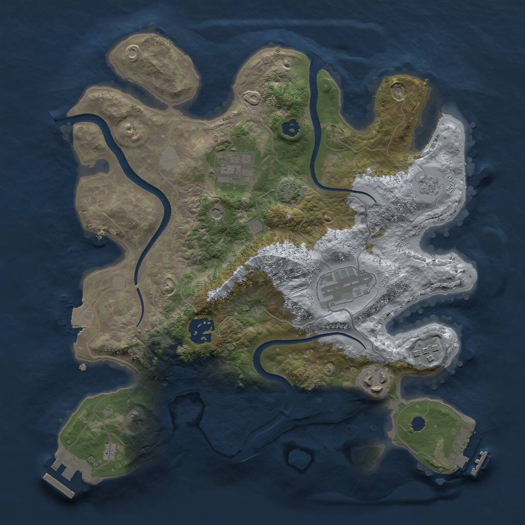 Rust Map: Procedural Map, Size: 3000, Seed: 467312, 11 Monuments