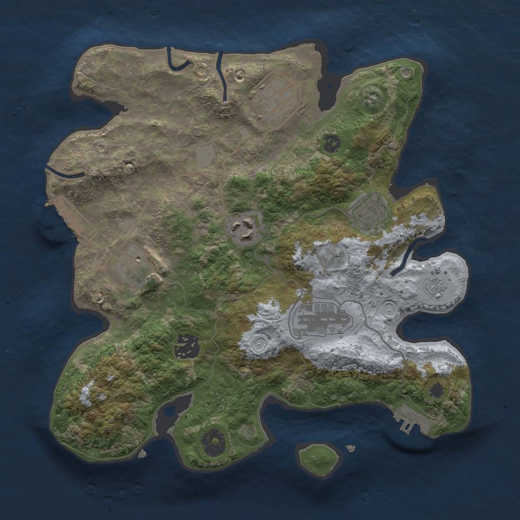 Rust Map: Procedural Map, Size: 3000, Seed: 932190105, 14 Monuments