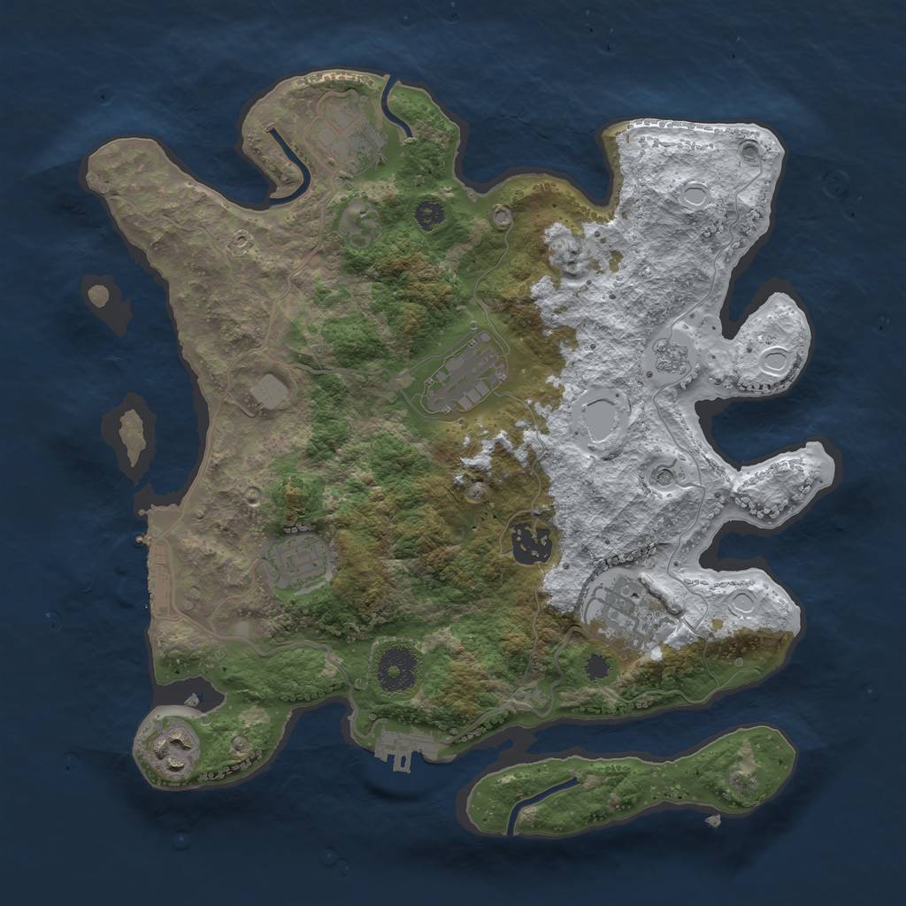 Rust Map: Procedural Map, Size: 3200, Seed: 28688117, 15 Monuments