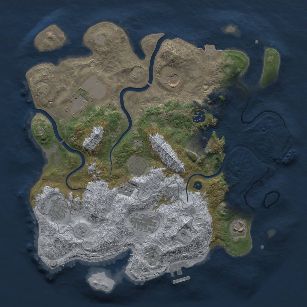 Rust Map: Procedural Map, Size: 3500, Seed: 11989772, 15 Monuments