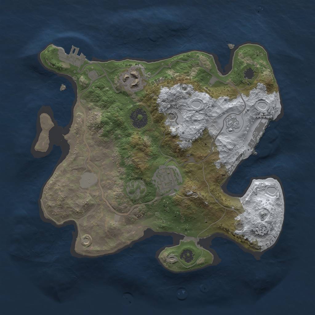 Rust Map: Procedural Map, Size: 2500, Seed: 148525, 11 Monuments