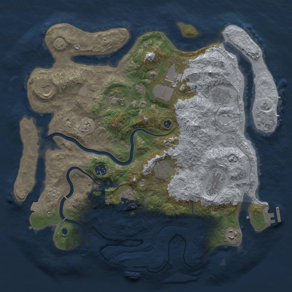 Rust Map: Procedural Map, Size: 3850, Seed: 9976452, 16 Monuments