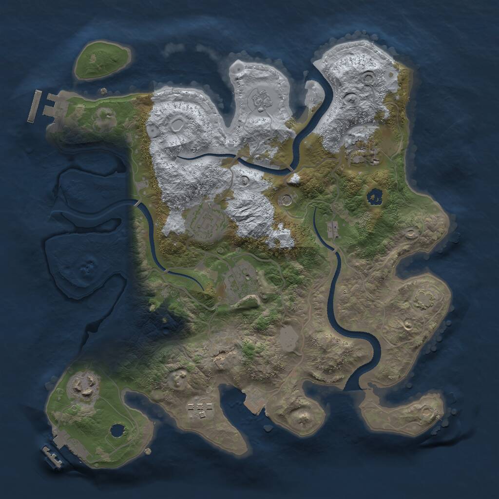 Rust Map: Procedural Map, Size: 3000, Seed: 45295, 11 Monuments