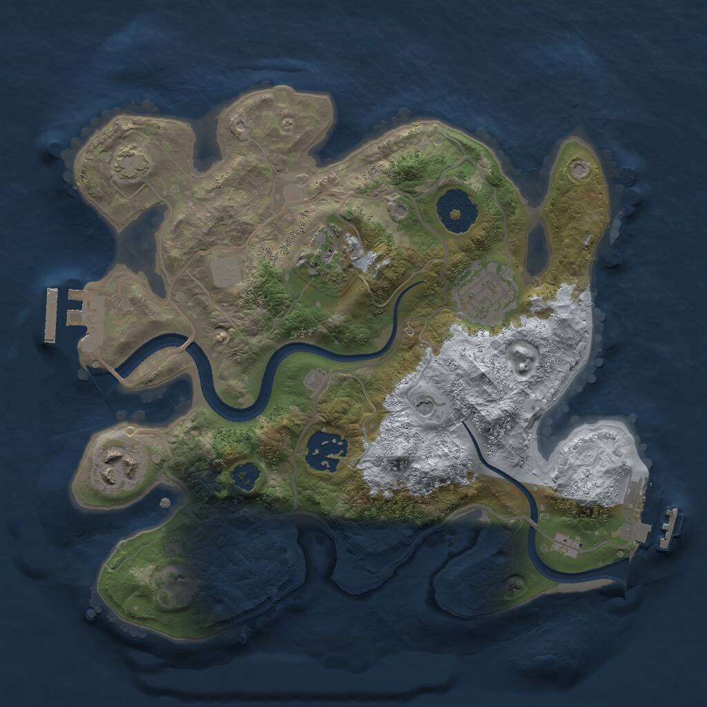 Rust Map: Procedural Map, Size: 2600, Seed: 4646, 9 Monuments