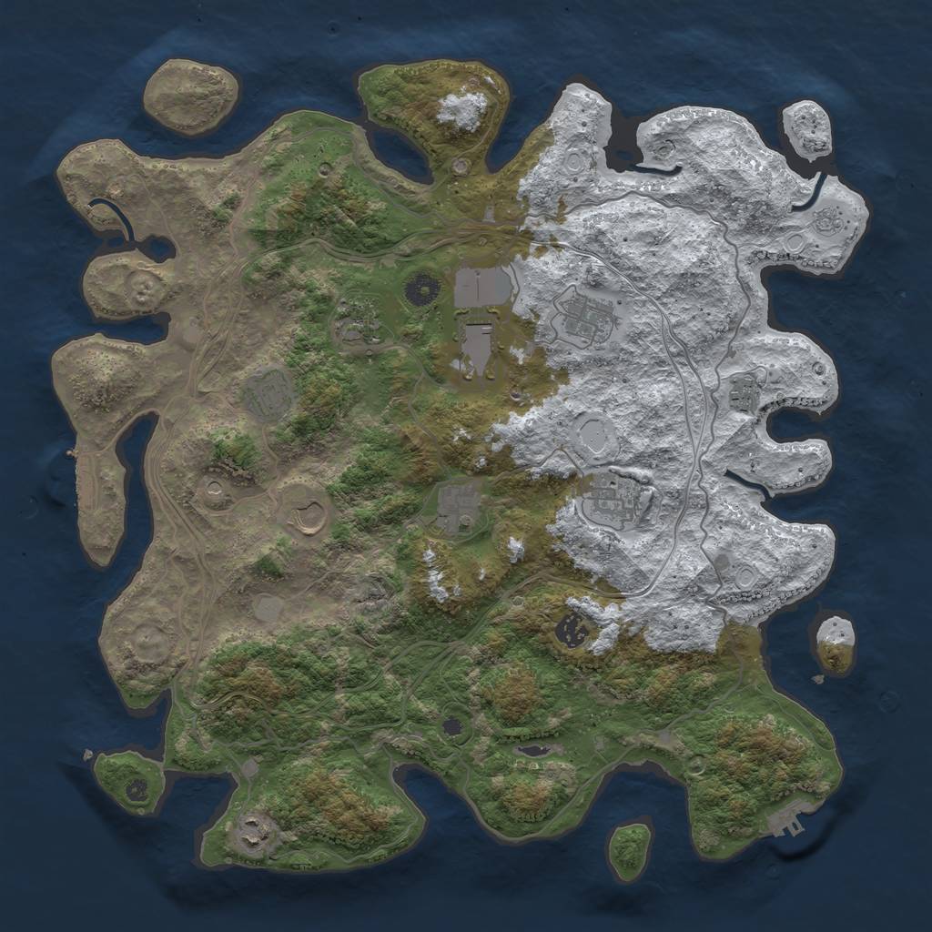 Rust Map: Procedural Map, Size: 4250, Seed: 121166011, 19 Monuments
