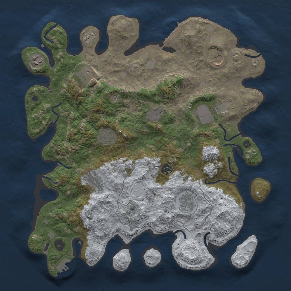 Rust Map: Procedural Map, Size: 4000, Seed: 1471682, 19 Monuments