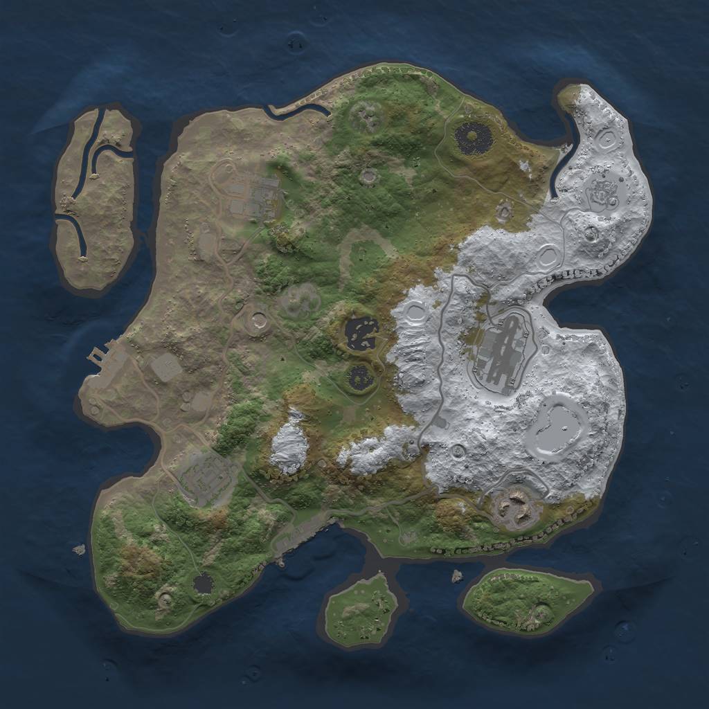 Rust Map: Procedural Map, Size: 3000, Seed: 654351684, 14 Monuments