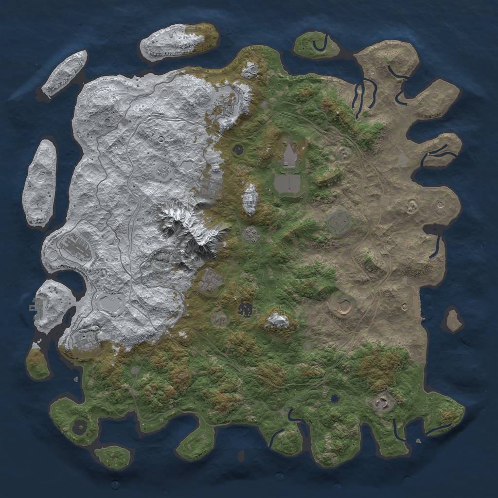 Rust Map: Procedural Map, Size: 5000, Seed: 1217549, 20 Monuments