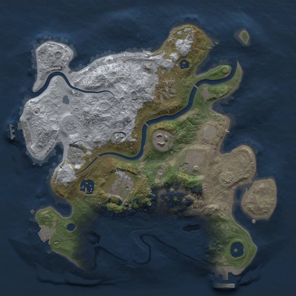 Rust Map: Procedural Map, Size: 3000, Seed: 14080007, 12 Monuments