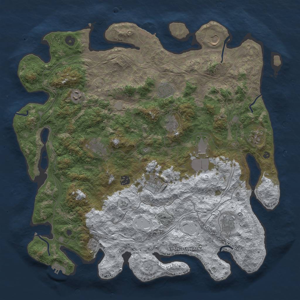 Rust Map: Procedural Map, Size: 4500, Seed: 1753716012, 20 Monuments