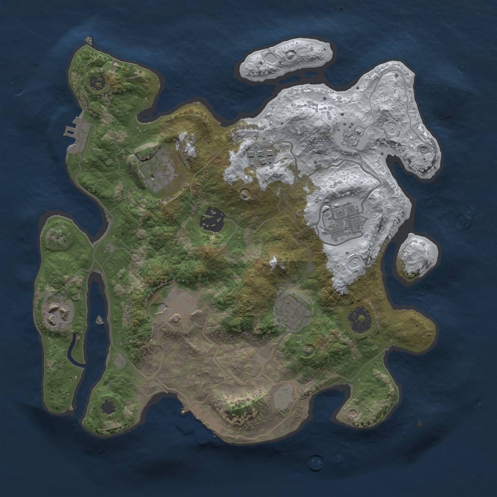 Rust Map: Procedural Map, Size: 3000, Seed: 212972666, 15 Monuments