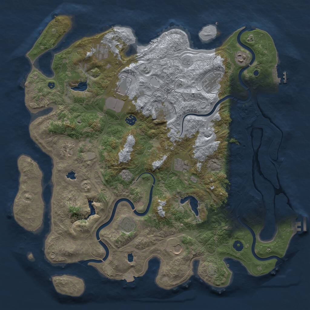 Rust Map: Procedural Map, Size: 4500, Seed: 1613843271, 17 Monuments