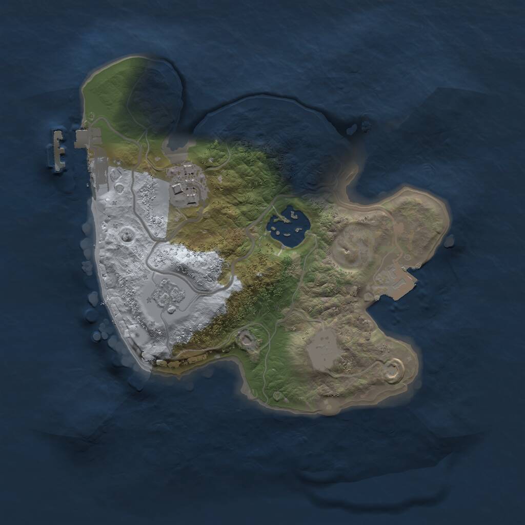 Rust Map: Procedural Map, Size: 2000, Seed: 1005286230, 5 Monuments