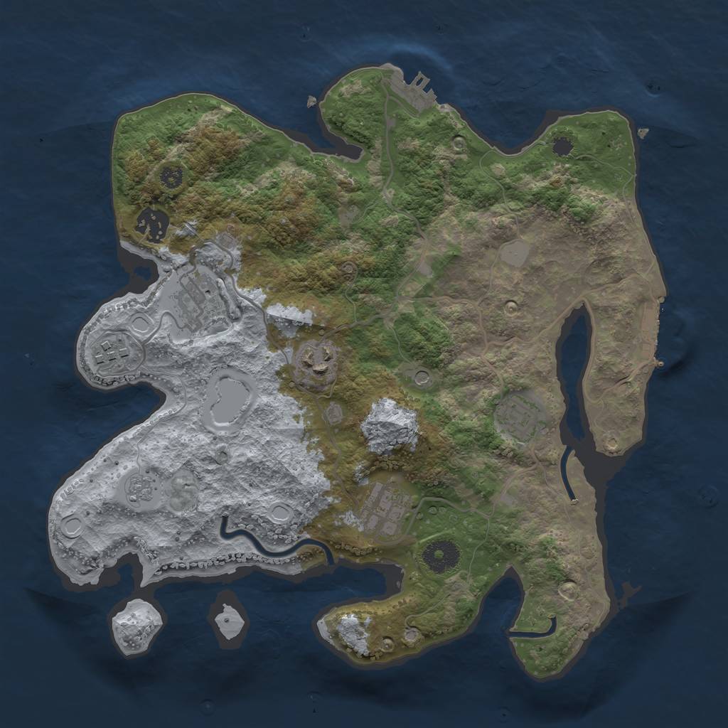 Rust Map: Procedural Map, Size: 3232, Seed: 32, 15 Monuments