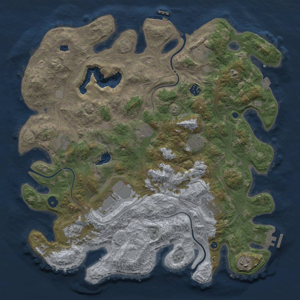 Rust Map: Procedural Map, Size: 4250, Seed: 1377125961, 16 Monuments