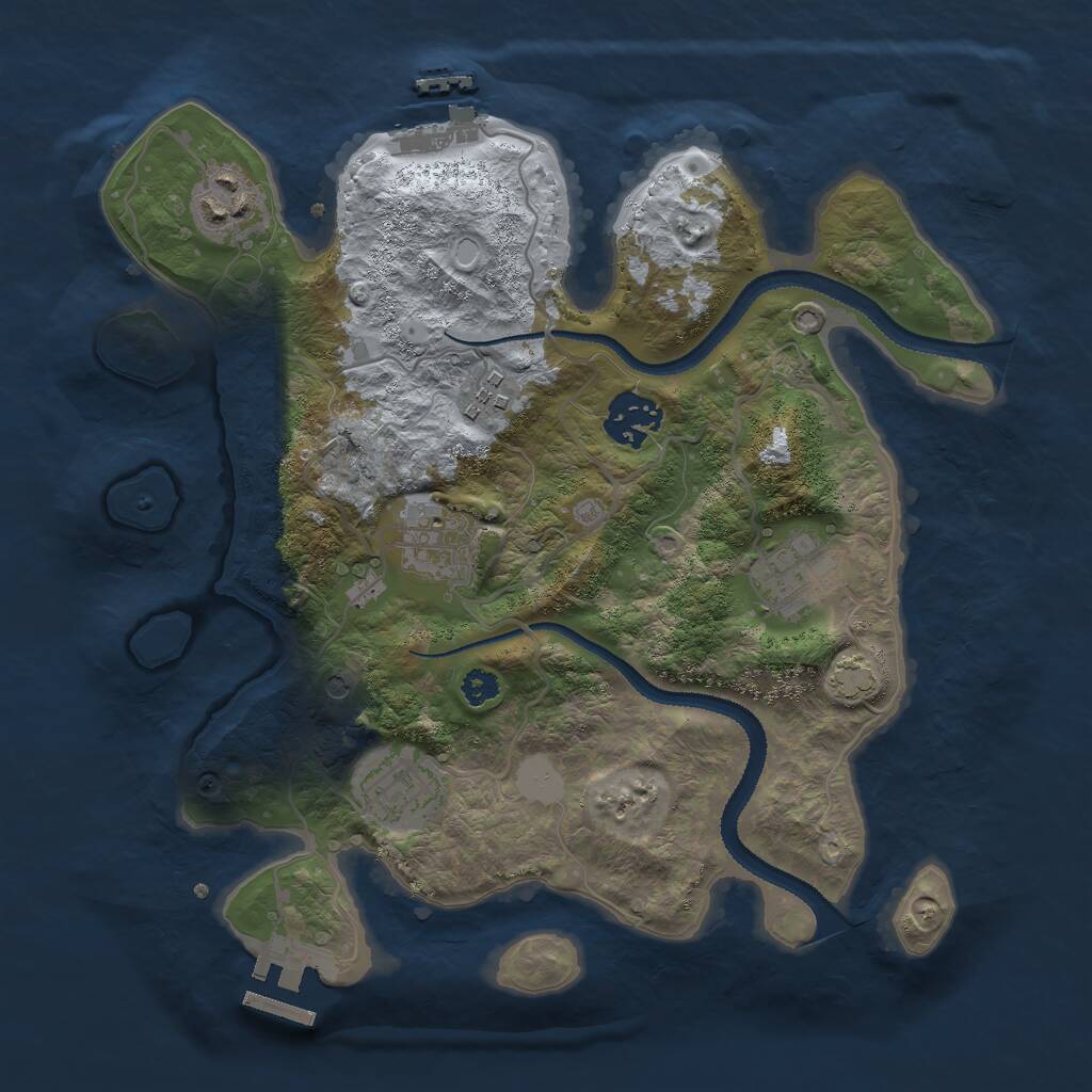 Rust Map: Procedural Map, Size: 3000, Seed: 1344209947, 11 Monuments