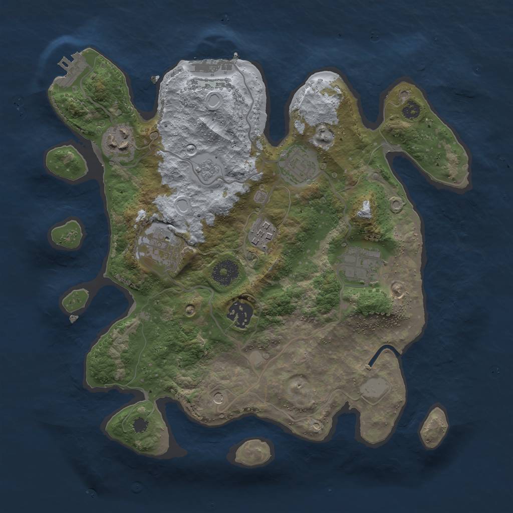 Rust Map: Procedural Map, Size: 3000, Seed: 1344209947, 15 Monuments