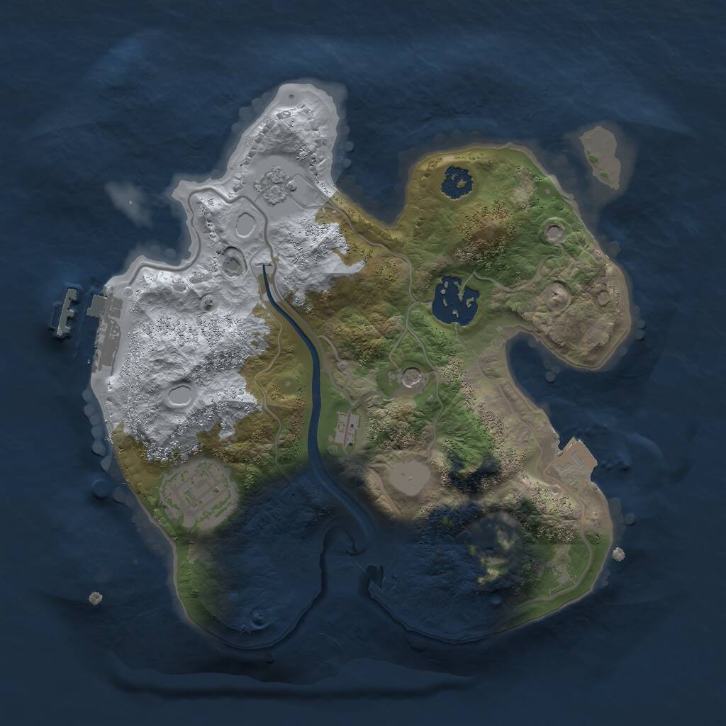 Rust Map: Procedural Map, Size: 2300, Seed: 1751718289, 6 Monuments