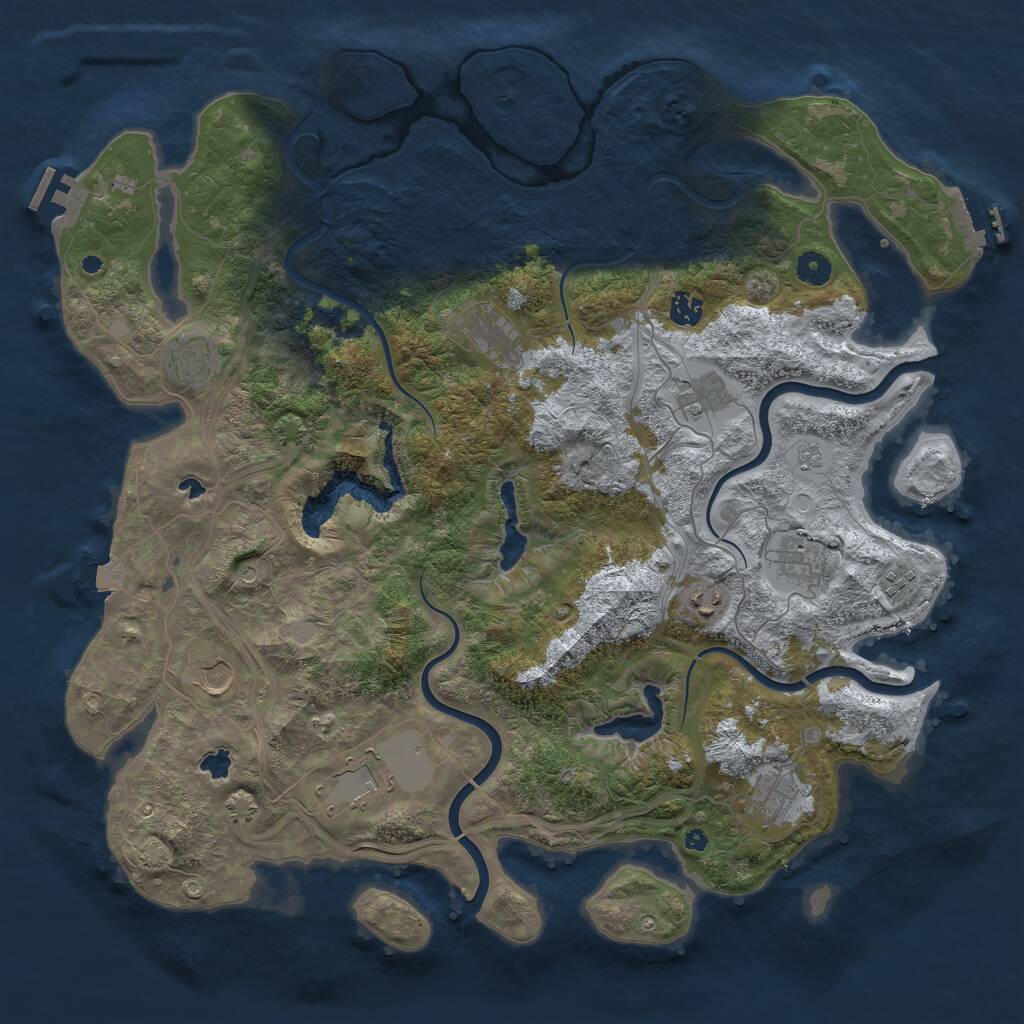 Rust Map: Procedural Map, Size: 4500, Seed: 2015804692, 16 Monuments