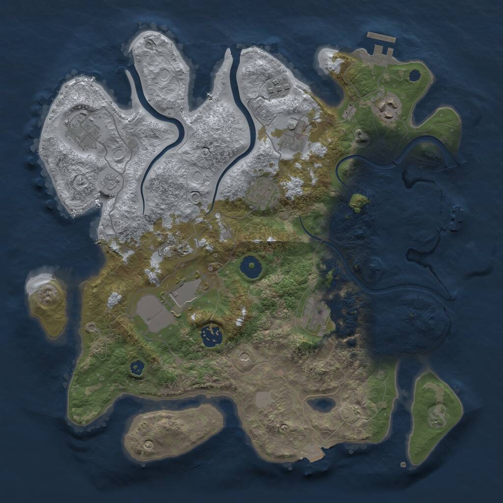 Rust Map: Procedural Map, Size: 3500, Seed: 347566037, 15 Monuments