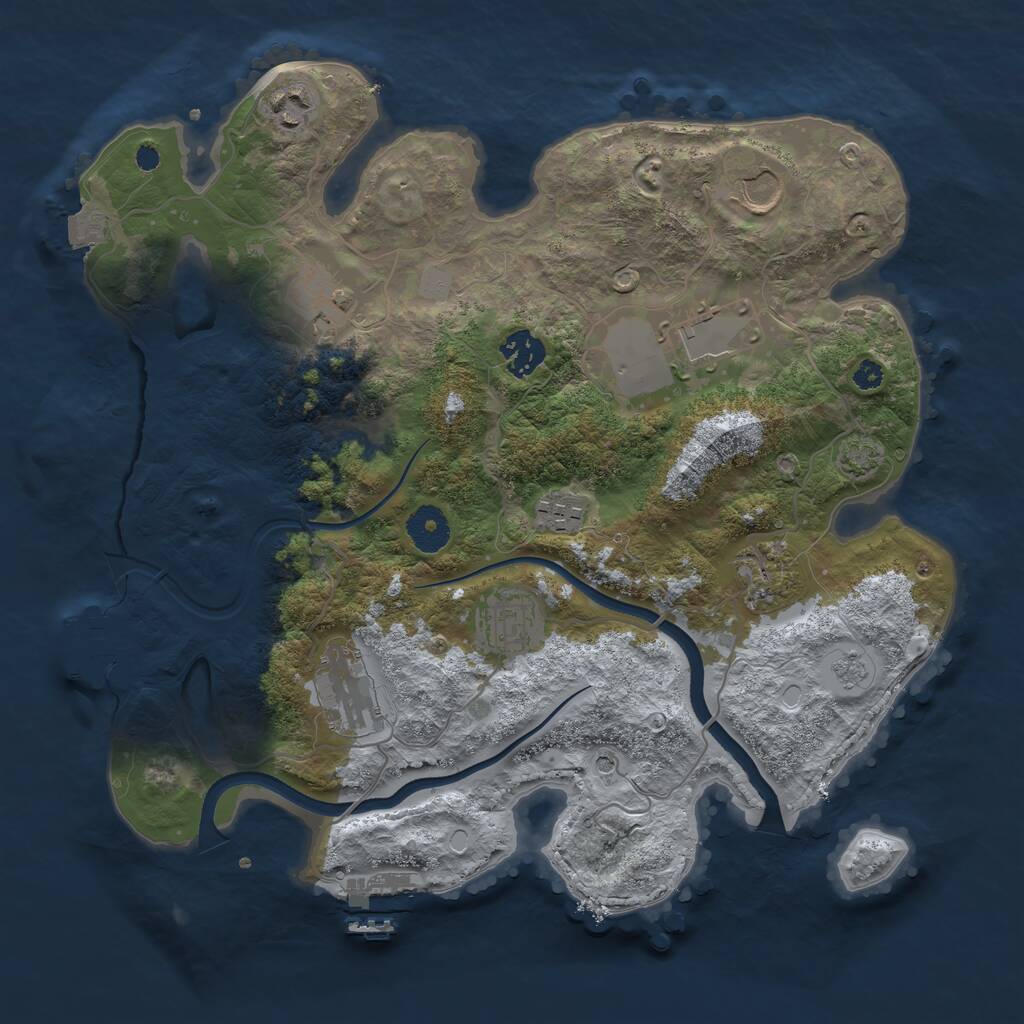 Rust Map: Procedural Map, Size: 3500, Seed: 5655788, 15 Monuments