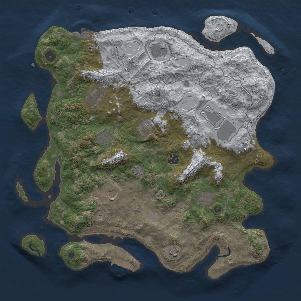 Rust Map: Procedural Map, Size: 4169, Seed: 10622, 19 Monuments