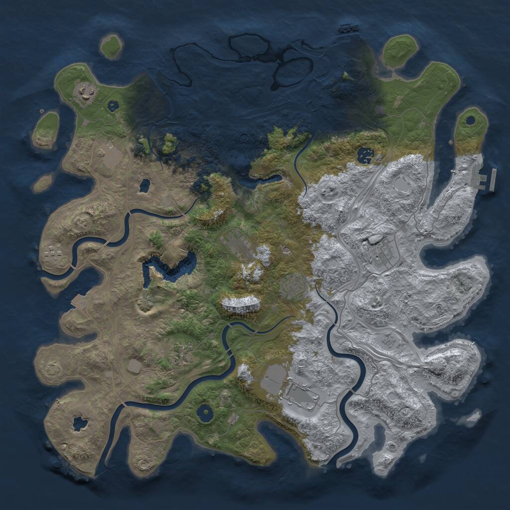 Rust Map: Procedural Map, Size: 4500, Seed: 9165123, 15 Monuments