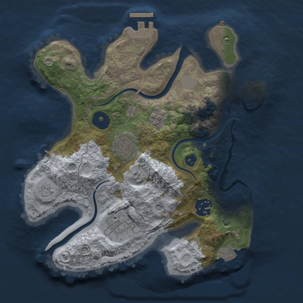 Rust Map: Procedural Map, Size: 2600, Seed: 999999, 8 Monuments