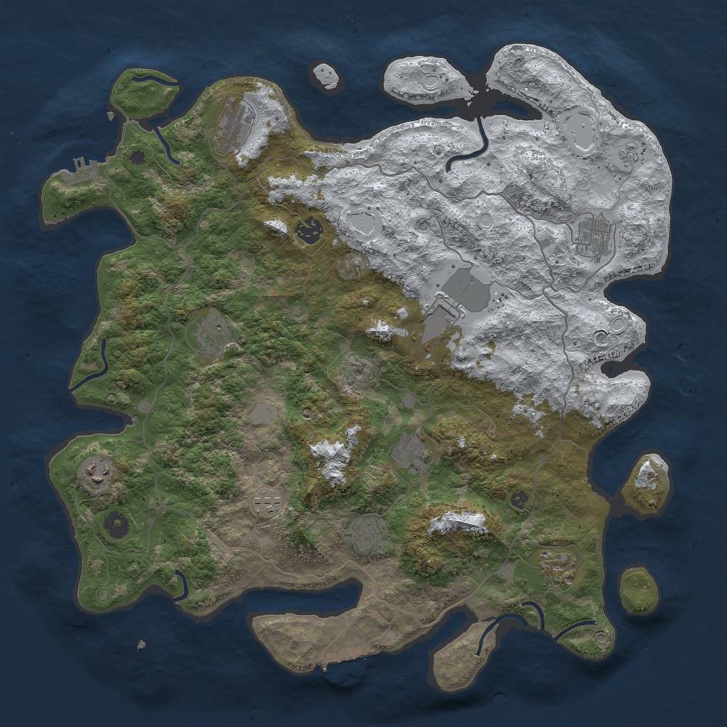 Rust Map: Procedural Map, Size: 4200, Seed: 35, 19 Monuments