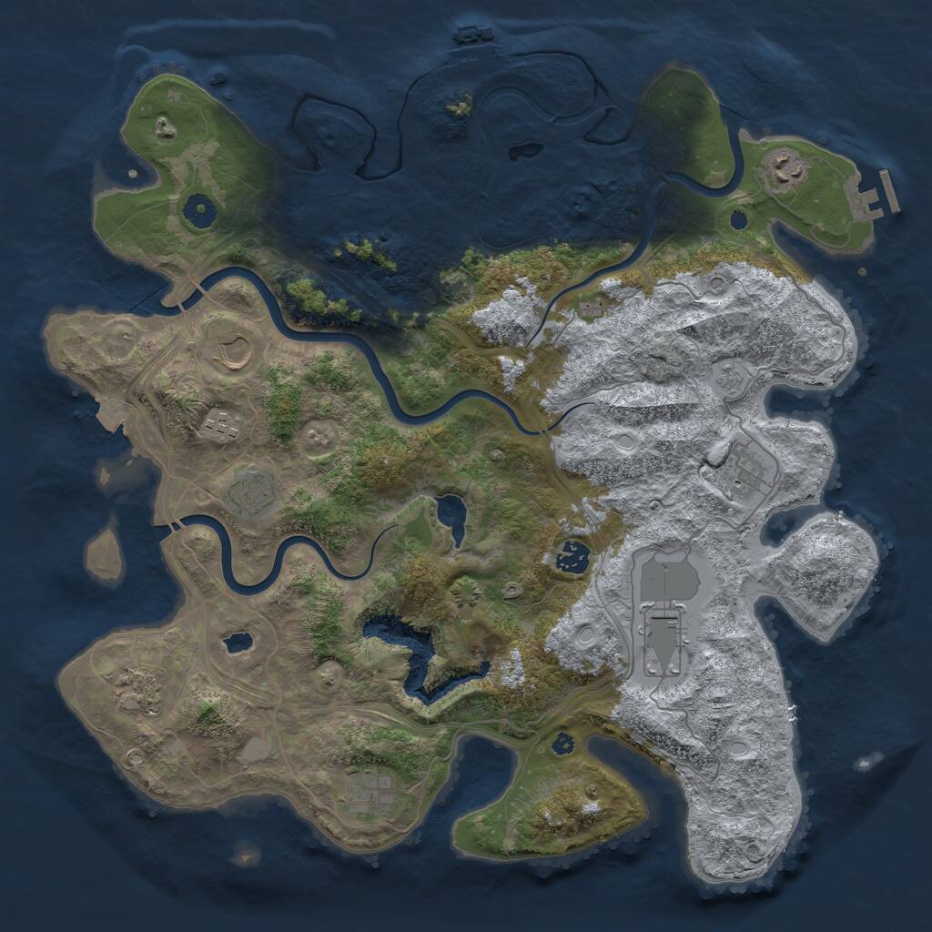 Rust Map: Procedural Map, Size: 4250, Seed: 45674856, 15 Monuments