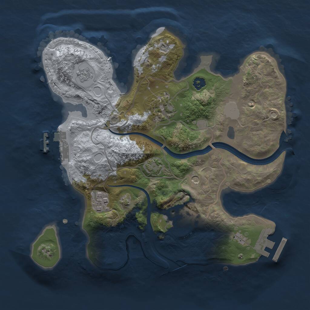 Rust Map: Procedural Map, Size: 2500, Seed: 1314466329, 9 Monuments