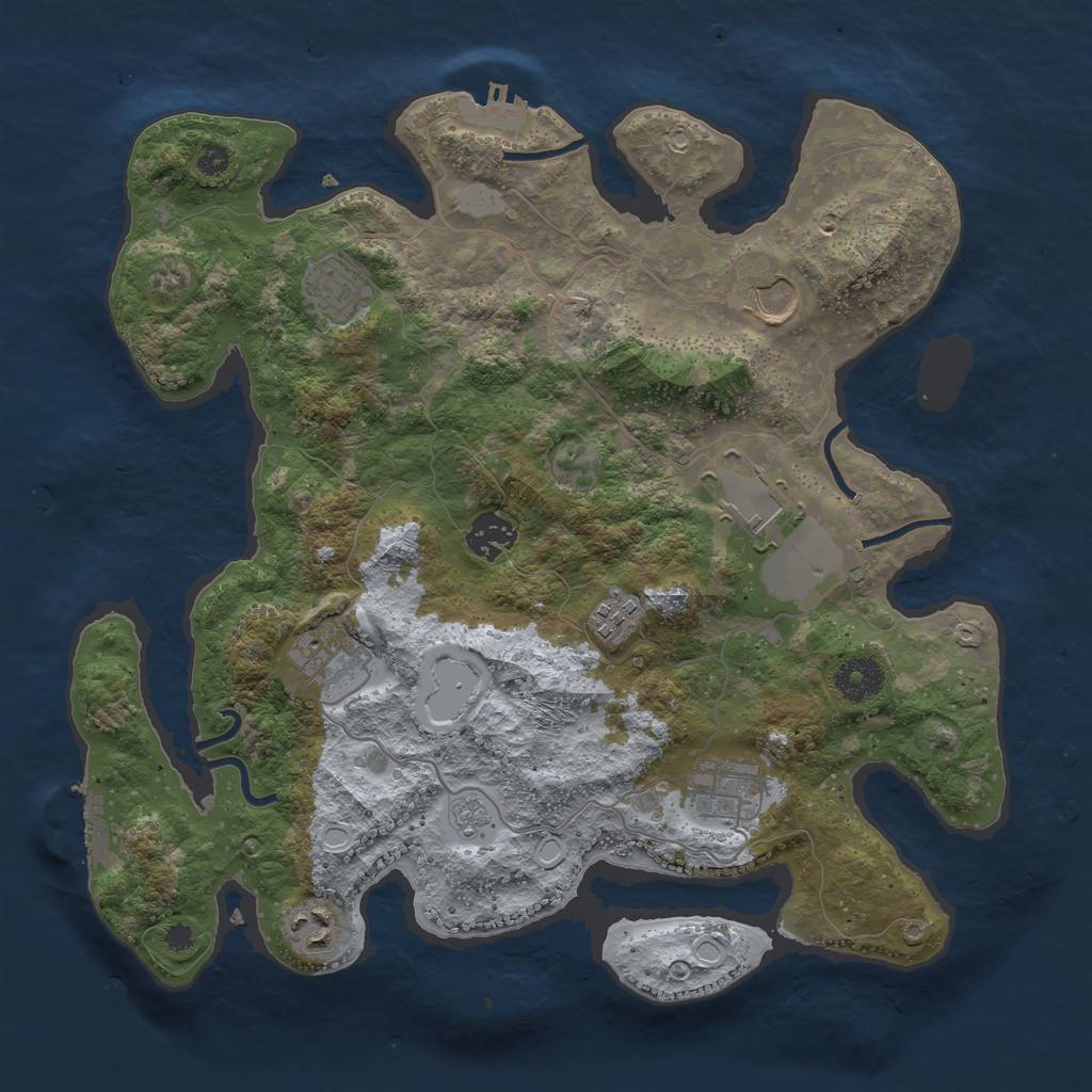 Rust Map: Procedural Map, Size: 3500, Seed: 1922242423, 16 Monuments