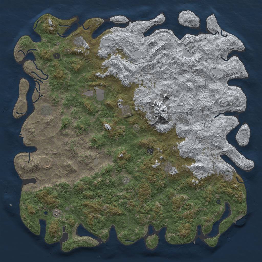 Rust Map: Procedural Map, Size: 6000, Seed: 14748364, 20 Monuments