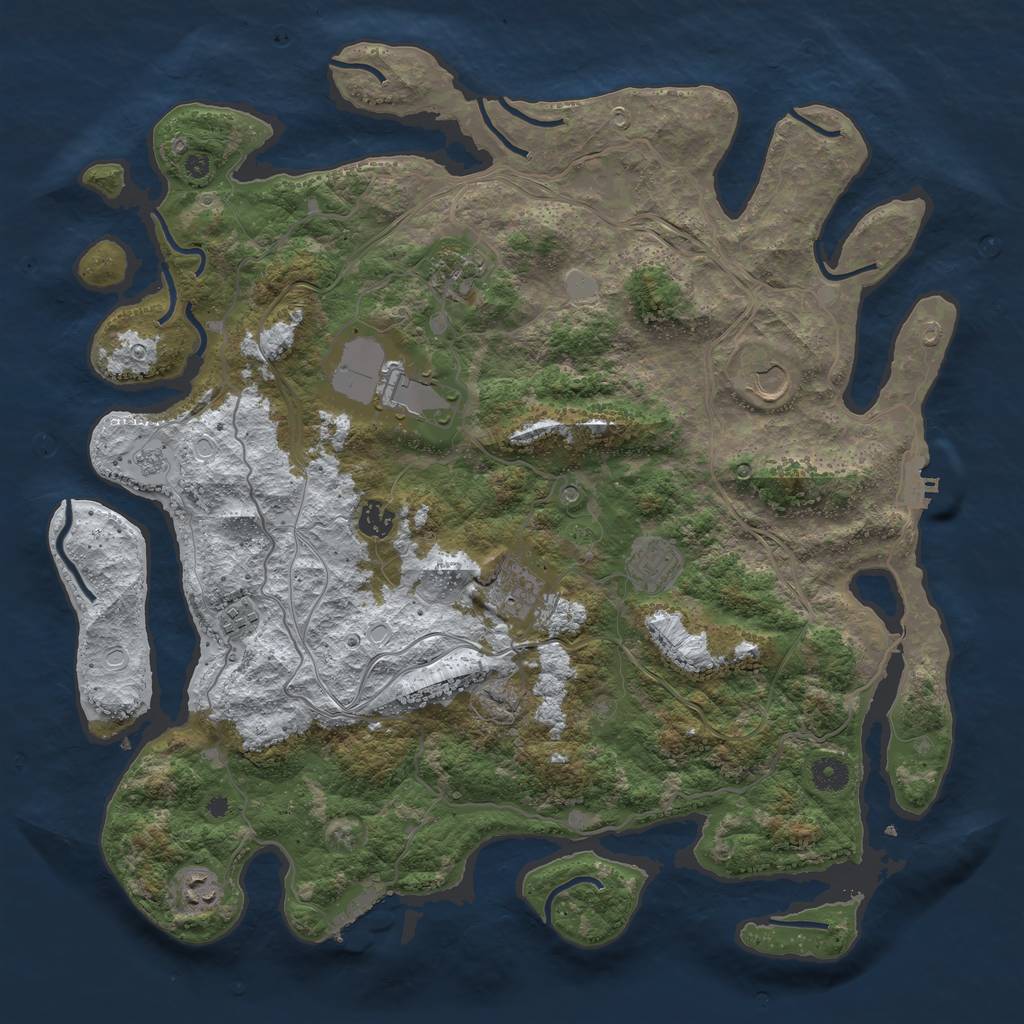 Rust Map: Procedural Map, Size: 4250, Seed: 52364, 17 Monuments