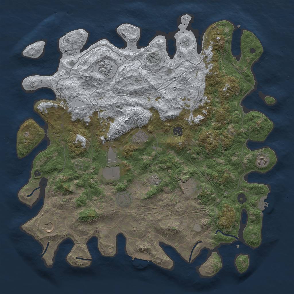 Rust Map: Procedural Map, Size: 4500, Seed: 133089305, 18 Monuments