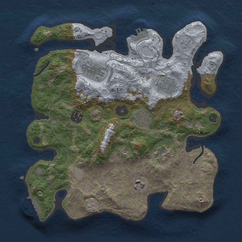 Rust Map: Procedural Map, Size: 3000, Seed: 67657, 15 Monuments